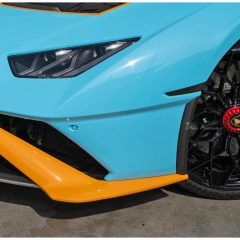 OEM Style Dry Carbon Fiber Front Bumper Side Splitters Uprights For Lamborghini Huracan STO 2021-2025