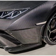 OEM Style Dry Carbon Fiber Front Bumper Side Splitters Uprights For Lamborghini Huracan STO 2021-2025