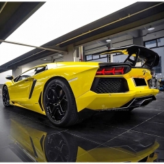 DMC Style Dry Carbon Fiber Rear Spoiler Wing With Base Lid For Lamborghini Aventador & S & SV LP700 LP740 LP750 2011-2021