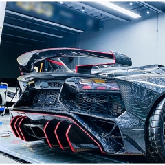 LP750 SV Style Full Exposed Dry Forged Carbon Fiber Rear Bumper For Lamborghini Aventador & S & SV LP700 LP740 LP750 2011-2021