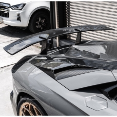 LP750 SV Style Dry Carbon Fiber Rear Spoiler Wing With Base Lid For Lamborghini Aventador & S & SV LP700 LP740 LP750 2011-2021