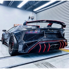 LP750 SV Style Full Exposed Dry Forged Carbon Fiber Rear Bumper For Lamborghini Aventador & S & SV LP700 LP740 LP750 2011-2021