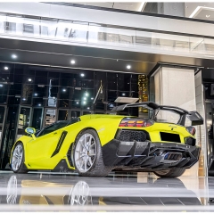CMST Style Dry Carbon Fiber Rear Spoiler Wing With Base Lid For Lamborghini Aventador LP700 2011-2015