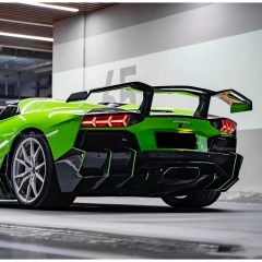 CMST Style Dry Carbon Fiber Rear Spoiler Wing With Base Lid For Lamborghini Aventador LP700 2011-2015