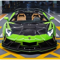CMST Style Full Exposed Dry Carbon Fiber Front End Bumper Fenders Hood Combo For Lamborghini Aventador & S & SV LP700 LP740 LP750 2011-2021
