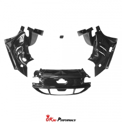 OEM Style Dry Carbon Fiber Rear Engine Bay Cover Set For Ferrari 296 GTS 2021-2025