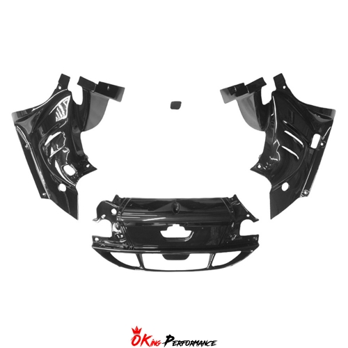 OEM Style Dry Carbon Fiber Rear Engine Bay Cover Set For Ferrari 296 GTS 2021-2025
