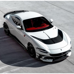 Mansory Style Partial Exposed Dry Carbon Fiber Hood Bonnet For Ferrari Roma 2020-2025