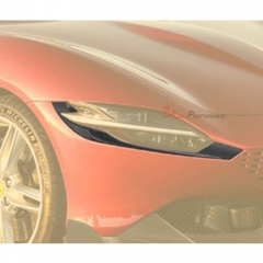 Mansory Style Dry Carbon Fiber Front Bumper Headlights Trim For Ferrari Roma 2020-2025