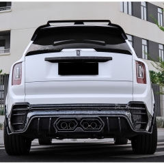 Mansory Ver.2 Style Partial Exposed Dry Carbon Fiber Conversion BodyKits For Rolls Royce Cullinan 2015-2028 Center Exit Exhaust