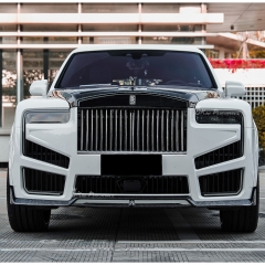 Mansory Ver.2 Style Partial Exposed Dry Carbon Fiber Conversion BodyKits For Rolls Royce Cullinan 2015-2028 Center Exit Exhaust