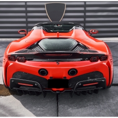 RYFT Style Dry Carbon Fiber Rear Spoiler Wing Set For Ferrari SF90