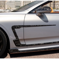 Mansory Style Dry Carbon Fiber Fenders Door Trim Strips Set For Bentley Continental GT & GTC 2025+