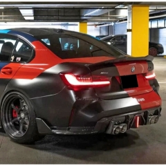 3D Brakelight Style Dry Carbon Fiber Rear Diffuser For BMW G80 G81 M3 G82 G83 M4 2020-2024