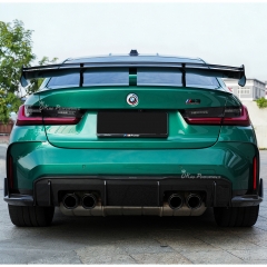 Double Deck PT Style Dry Carbon Fiber Rear Spoiler GT Wing For BMW G80 M3 G82 M4 2020-2024