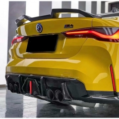 3D Brakelight Style Dry Carbon Fiber Rear Diffuser For BMW G80 G81 M3 G82 G83 M4 2020-2024