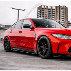R44 MHC Style Dry Carbon Fiber Side Skirt Underboard Extensions For BMW G80 G81 M3 2020-2024