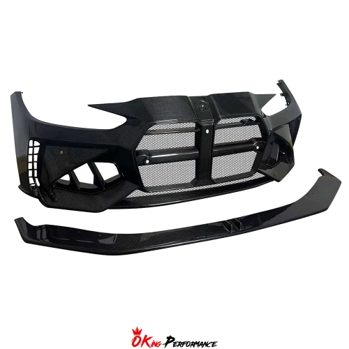 Adro V1.5 Style Dry Carbon Fiber Front Bumper For BMW G80 G81 M3 G82 G83 M4 2020-2024