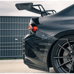 LED Bar Swan Neck Style Dry Carbon Fiber Rear Spoiler GT Wing For BMW G87 M2 2023-2027