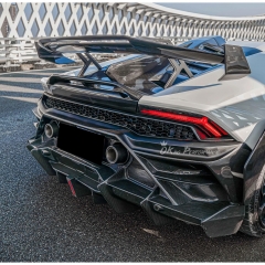 STO Style Dry Carbon Fiber Rear Engine Lid & Rear Spoiler Wing Set For Lamborghini Huracan LP610 & LP580 & EVO & Tecnica 2014-2025