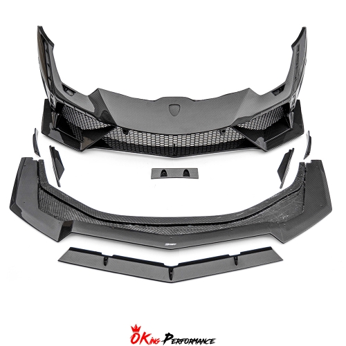 CMST Style Dry Carbon Fiber Front Bumper with Splitter Set For Lamborghini Huracan LP610 & LP580 & EVO & Tecnica 2014-2025