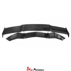 OKing Sytle Carbon Fiber Rear Spoiler Wing With Base Lid For Lamborghini Aventador & S & SV LP700 LP740 LP750 2011-2021