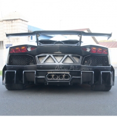 OKing Sytle Carbon Fiber Rear Spoiler Wing With Base Lid For Lamborghini Aventador & S & SV LP700 LP740 LP750 2011-2021