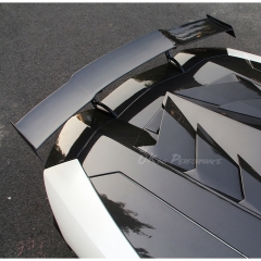 OKing Sytle Carbon Fiber Rear Spoiler Wing With Base Lid For Lamborghini Aventador & S & SV LP700 LP740 LP750 2011-2021