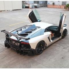 OKing Sytle Carbon Fiber Rear Spoiler Wing With Base Lid For Lamborghini Aventador & S & SV LP700 LP740 LP750 2011-2021