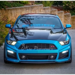 Supercharged Style Carbon Fiber Cowl Hood For Ford Mustang Gen6 S550.1 2015-2017