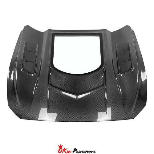 CMST V1 Transparent Style Carbon Fiber with Glass Hood For Ford Mustang 2015-2017