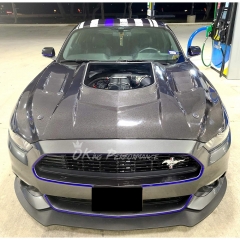 CMST V1 Transparent Style Carbon Fiber with Glass Hood For Ford Mustang 2015-2017