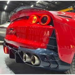 Mansory Style Dry Carbon Fiber Rear Bumper Air Vents Canards For Ferrari 812 Superfast GTS 2017-2023