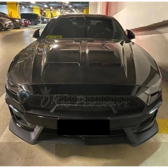 Super Snake Style Carbon Fiber Hood For Ford Mustang 2018-2023