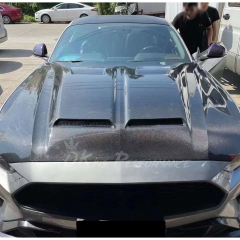 Super Snake Style Carbon Fiber Hood For Ford Mustang 2018-2023