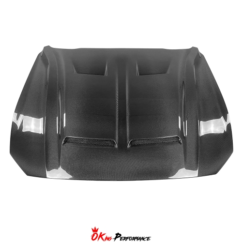 Super Snake Style Carbon Fiber Hood For Ford Mustang 2018-2023