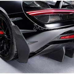 CMST Style Dry Carbon Fiber Rear Bumper Canards Side Panels For Mclaren 720S 2017-2022