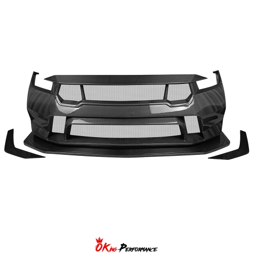 GTD Style Carbon Fiber Front Bumper For Ford Mustang Gen7 S650 2024-on