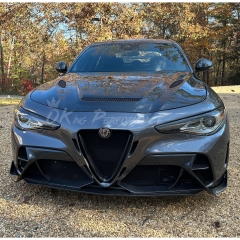 GTAM Style Half Carbon Fiber Front Bumper For Alfa Romeo Giulia 2016-2023