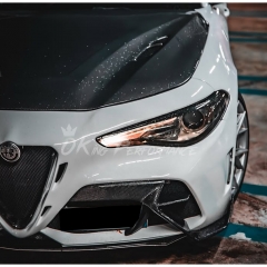 GTAM Style Half Carbon Fiber Front Bumper For Alfa Romeo Giulia 2016-2023