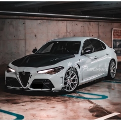 GTAM Style Half Carbon Fiber Front Bumper For Alfa Romeo Giulia 2016-2023