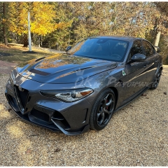 GTAM Style Half Carbon Fiber Front Bumper For Alfa Romeo Giulia 2016-2023