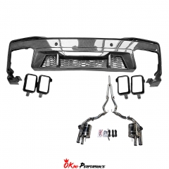 Dark Horse SC Style Dry Carbon Fiber Rear Diffuser with Exhaust System For Ford Mustang Gen7 S650 2024-On
