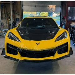 ZR1 Style Dry Carbon Fiber Front Hood Bonnet For Chevrolet Corvette C8 Stingray Z51 & E-Ray & Z06 Z07 2020-2026