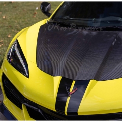 OEM Style Dry Carbon Fiber Front Hood Bonnet For Chevrolet Corvette C8 Stingray Z51 & E-Ray & Z06 Z07 2020-2026