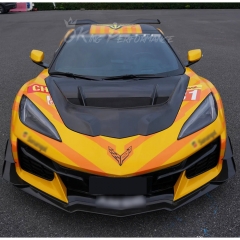 ZR1 Style Dry Carbon Fiber Front Hood Bonnet For Chevrolet Corvette C8 Stingray Z51 & E-Ray & Z06 Z07 2020-2026
