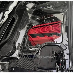 Dry Carbon Fiber Clear Engine Bay Cover For Chevrolet Corvette C8 HTC Convertible Stingray Z51 & Z06 Z07 2020-2026