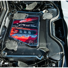 Dry Carbon Fiber Clear Engine Bay Cover For Chevrolet Corvette C8 E-Ray 2020-2026