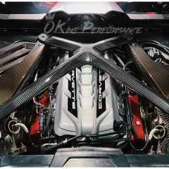 Dry Carbon Fiber Engine Bay X-Brace Strut Bar For Chevrolet Corvette C8 Stingray Z51 & Z06 Z07 2020-2026