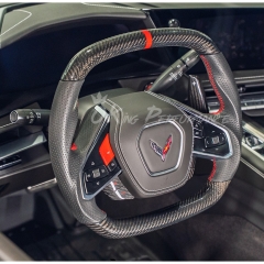 Customized Carbon Fiber Steering Wheel For Chevrolet Corvette C8 Stingray Z51 & E-Ray & Z06 Z07 2020-2026